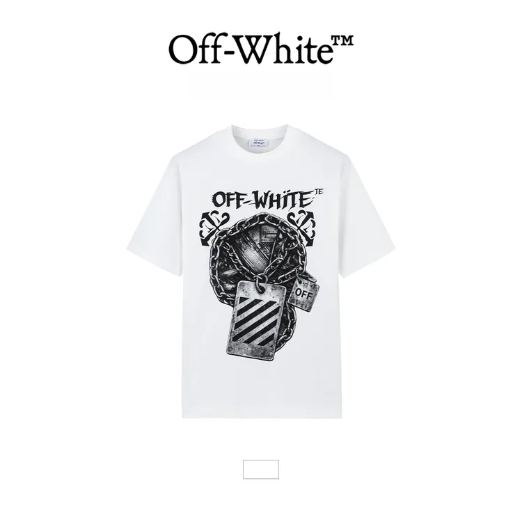 OFF-WHITESS26暗黑金属街头链条印花朋克风短袖T恤OFFTEGLOG776Q