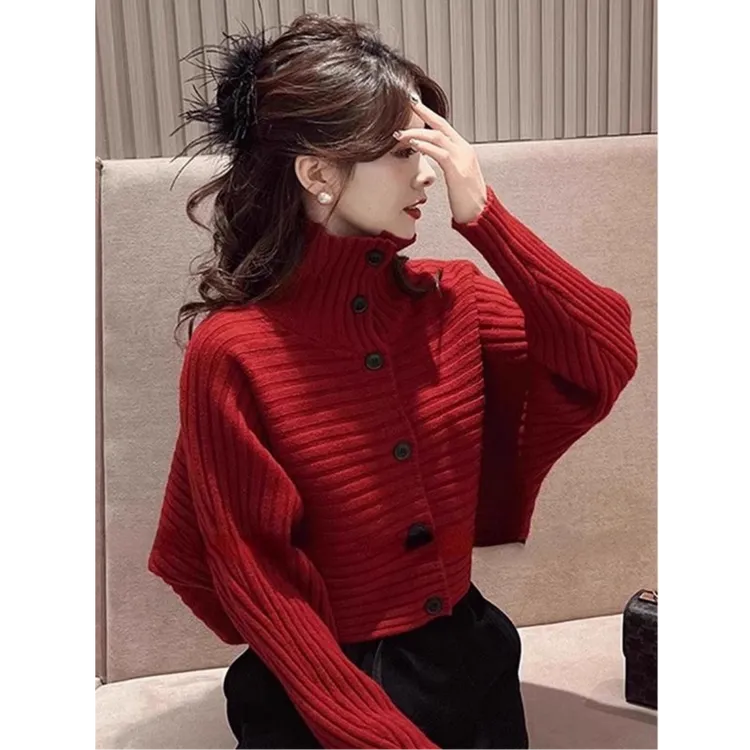 时尚高级感宽松绝慵懒毛衣女2025秋冬新款韩版蝙蝠高级感针织上衣