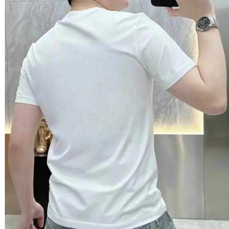 夏季新款纯棉短袖男2025年潮牌潮流修身半袖圆领百搭t恤衫衣服