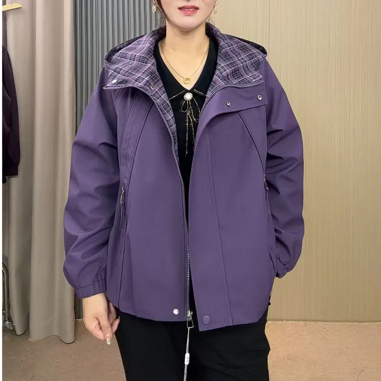 秋季新款妈妈装宽松型休闲风中老年女装宽松春秋秋冬夹克女士
