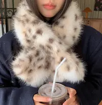 【SEE CHANGE24F/W】毛毛秋冬百搭单品混纺豹纹氛围感保暖围巾