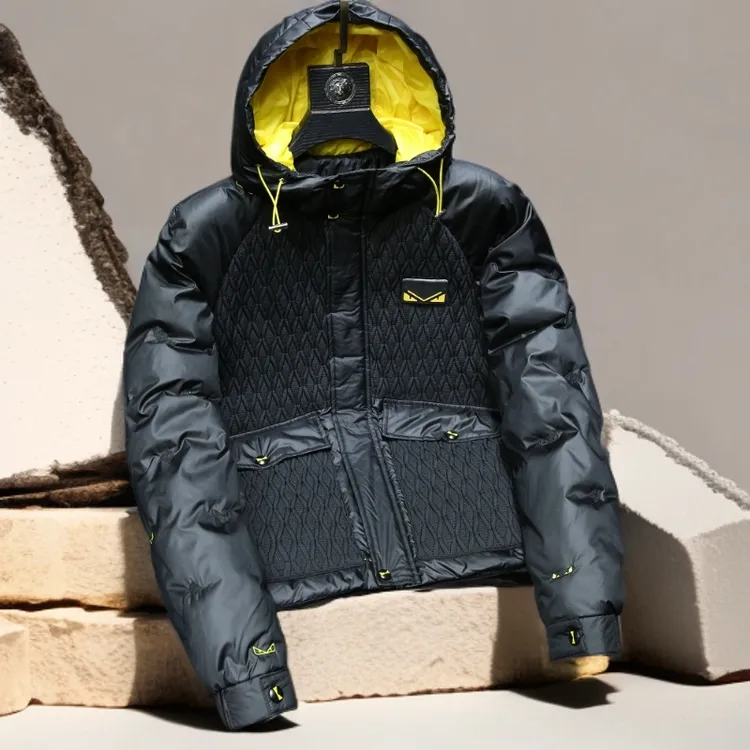 诺顿雷斯欧洲站大牌连帽羽绒服男士冬季新款轻便保暖拼接爆款外套