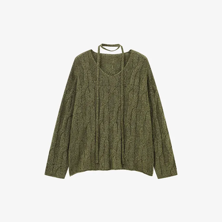 【花羊绒】长袖时尚镂空宽松秋冬套头针织衫JKK001015【如如专属】