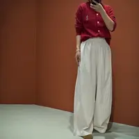 素素《韩系宽松廓形阔腿裤女》2025夏季新款高腰显瘦遮肉休闲直筒裤