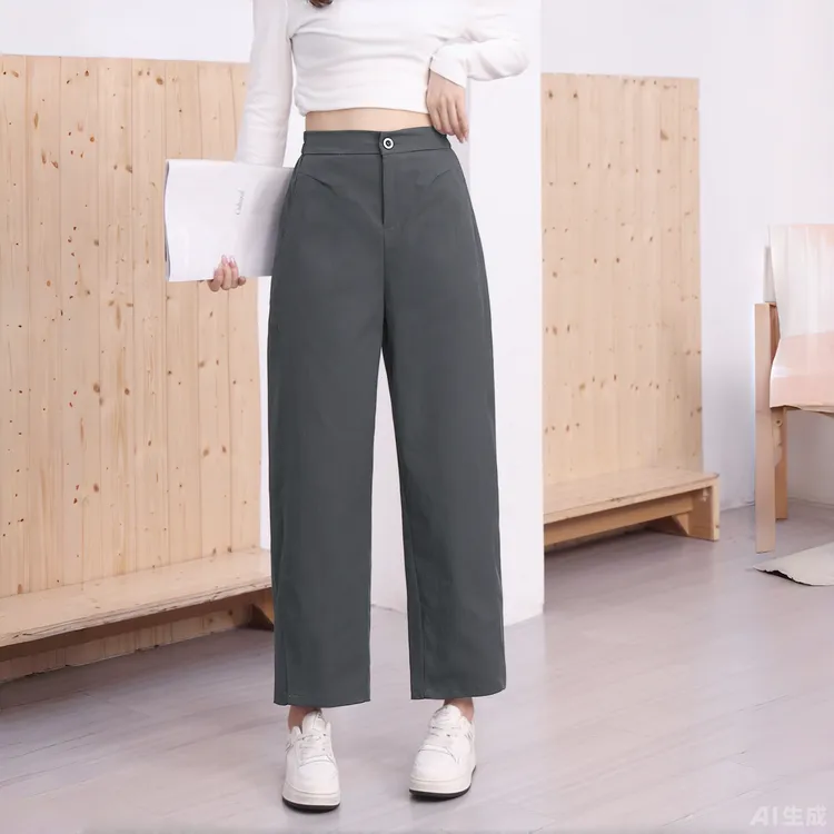 窄版镰刀裤2025秋季新款时尚简约高腰百搭显瘦休闲裤小个子九分裤