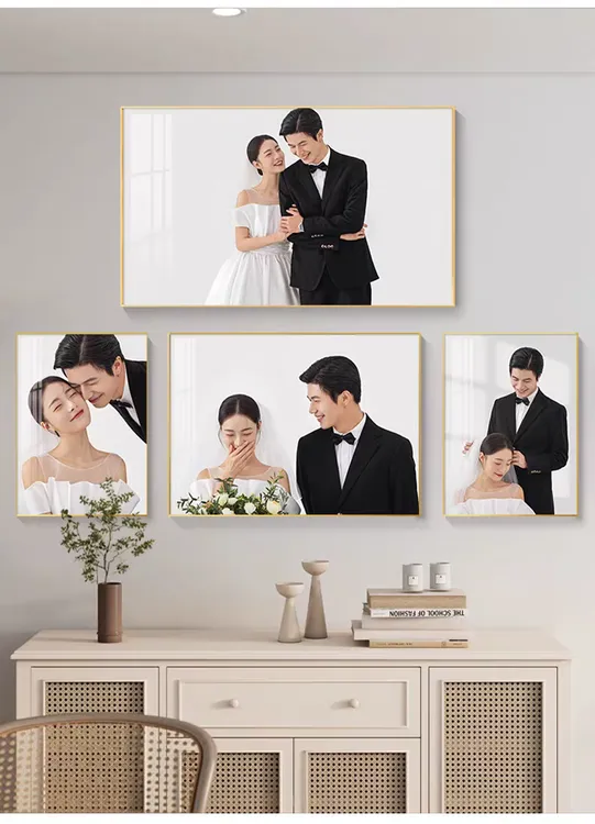 婚纱照相框定制洗照片放大挂墙卧室床头结婚照相片全家福打印制作