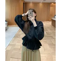 2025秋季新款韩版减龄宽松百搭立领抽绳收腰风衣短外套女