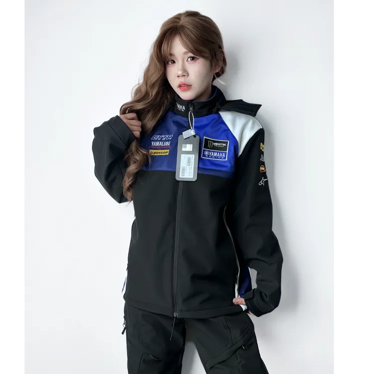 MoToGP机车赛事雅马哈厂队队服联名魔爪软壳冲锋衣摩托车骑行夹克