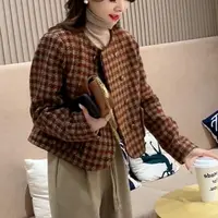 【现货+运费险】小香风格子短外套女气质名媛设计感夹克短款YY212