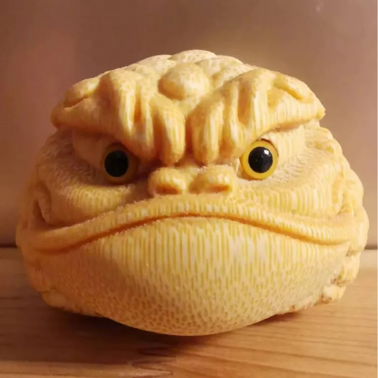 《竹雕经典恶霸蟾》5.0＋大金蟾实心竹雕刻金蟾手把件龙血金丝竹金蟾