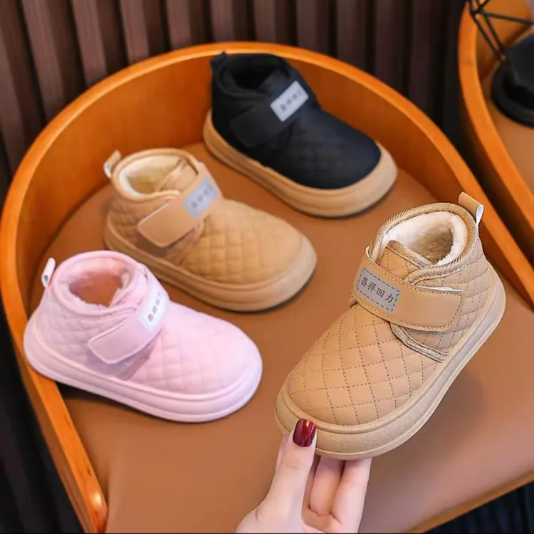 冬季儿童雪地靴男童女童加绒短靴加厚保暖童鞋宝宝棉大棉新款靴子