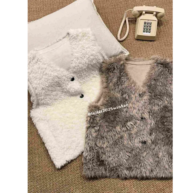 晶咕【雪绒糯糯！】绒感软糯无袖毛毛马甲外套