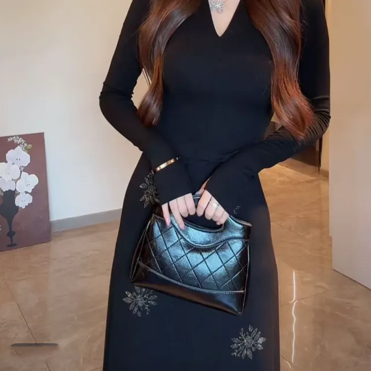 法式高级感时尚套装气质上衣穿搭一整套半身裙烫钻两件套3400#