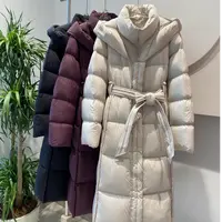 【格一专属】1826长款鹅绒服收腰连帽女人味立领保暖冬季