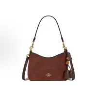 【小慧专属】COACH/蔻驰迷你Laurel 19流浪包棕色麂皮流苏斜跨包19*8.5*16cm
