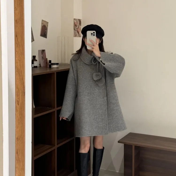 2025秋季新款韩系休闲慵懒感百搭外出不挑人中长款高级感斗篷外套