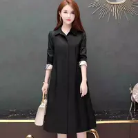 KF001风衣外套女中长款宽松版春秋气质时尚百搭