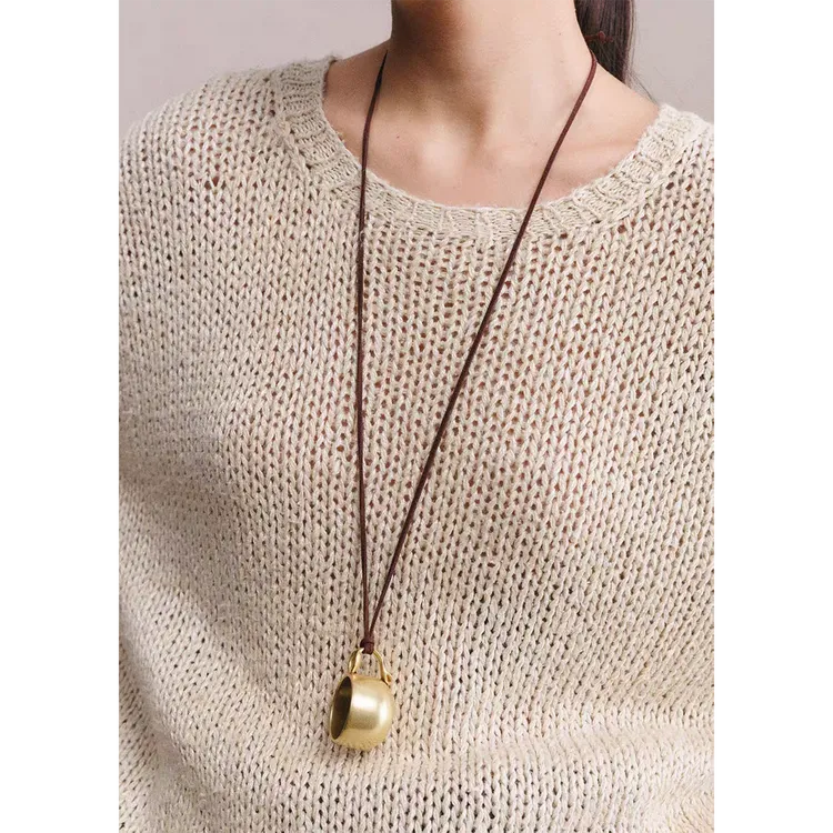 铜棉绳项链 复古风今晚喝一杯吊坠简约个性长项链杯子吊坠女