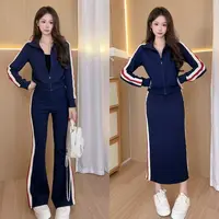 时尚休闲运动服套装女2025早秋新款短款拉链开衫外套套装11