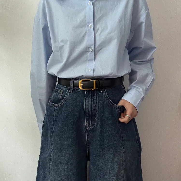 女士真牛皮自动扣腰带百搭免打孔时尚无孔皮带女简约风真皮裤腰带商品图