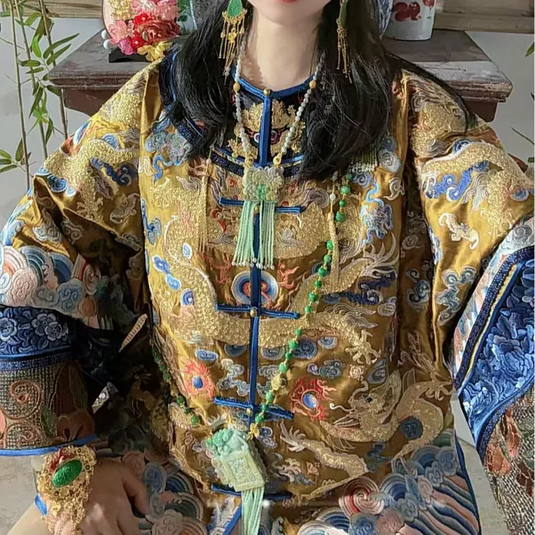 瑜玥传琦原新款香云纱龙袍女士高端国风上衣【6414】