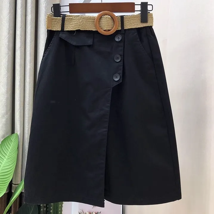 哥弟阿玛施正品夏季女高腰松紧腰阔腿直筒五分裙裤时尚百搭小个子