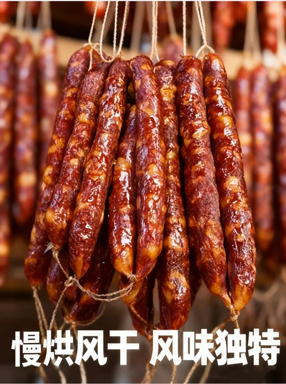 鲜肉制作·麻辣正宗农家麻辣手工腊肠家常小吃零食过年餐桌必备