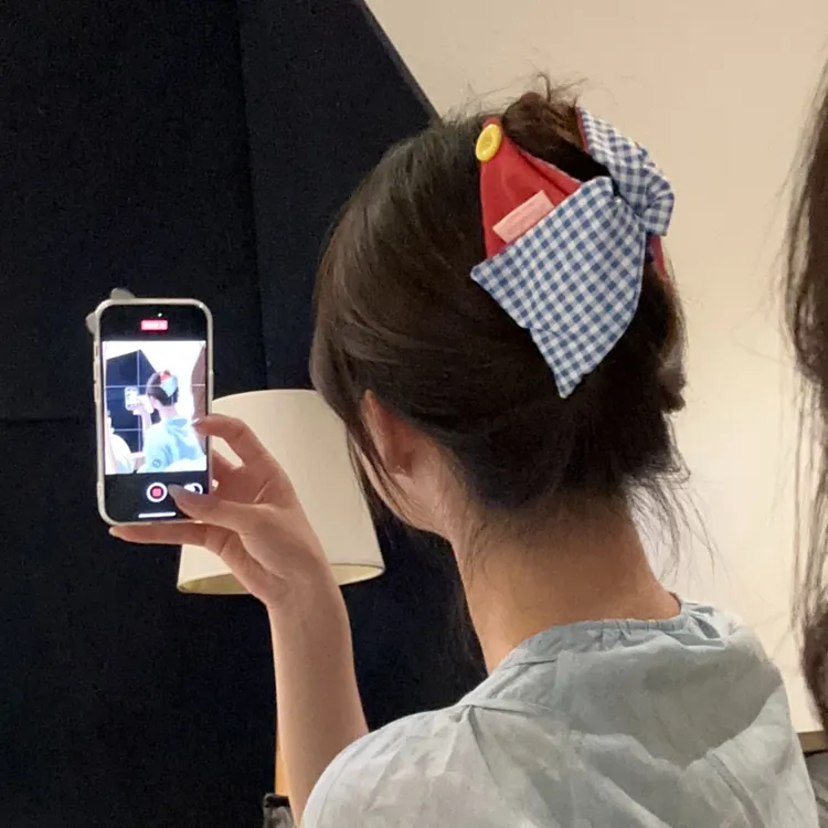 元气满满韩系甜美少女风蝴蝶结鲨鱼夹韩系可爱百搭发饰头饰发夹