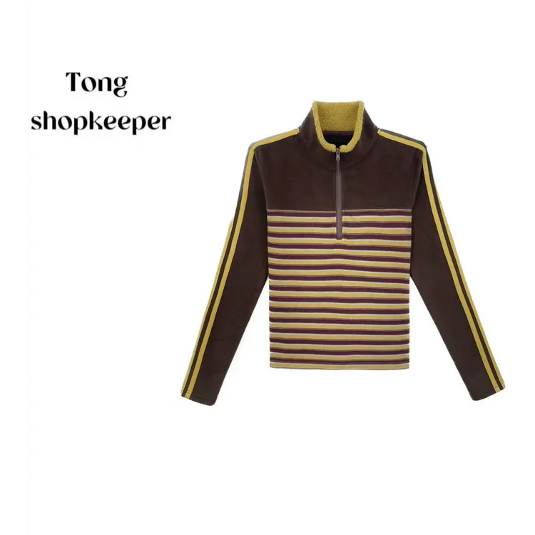 QJ/彤掌柜1683110 冬款2026石墨烯升级条纹经典百搭拉链保暖外套