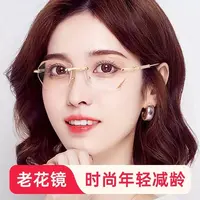 高颜值老花镜无边框显年轻时尚防蓝光高清老花眼镜DQ
