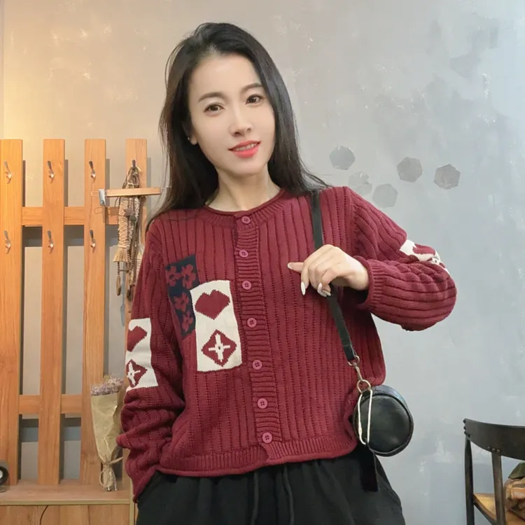 3630秋季新款圆领长袖百搭洋气时尚针织衫（衣长50 胸围110左右）