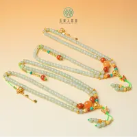 石惑珠宝~和田玉老型珠约7*8mm项链~多样性发一