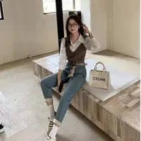 时尚气质烟管裤高级感窄版加绒加厚休闲直筒裤0420