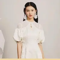 【高高甄选】MAXRIENY新中式宫廷风蕾丝镂空礼裙连衣裙春