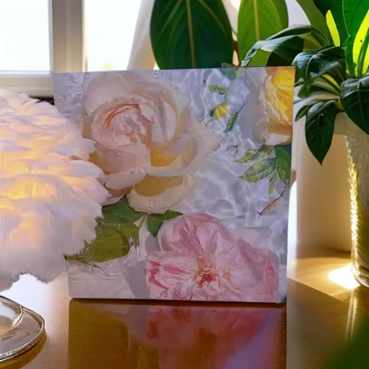 暖系玫瑰花海轻奢风装饰画为家居增添温馨艺术氛围ins风装饰家居