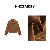 HNZZAIKEY UMZ 复古翻领休闲短款拉链夹克外套SN7820