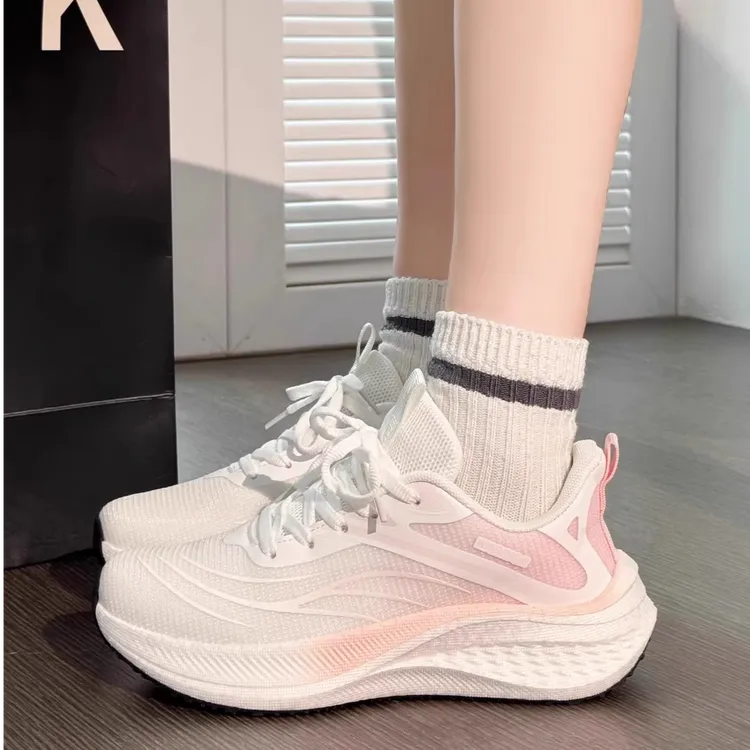 回力女鞋碳板运动鞋女款真爆底网面透气体育软底缓震跳绳跑步球鞋