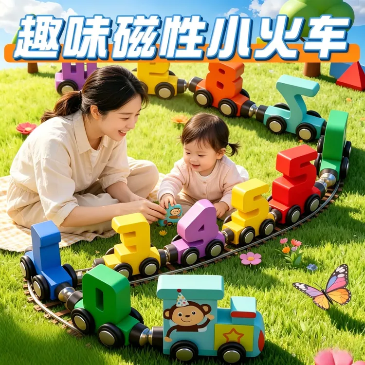 益智启蒙早教数字小火车0-3岁儿童玩具六一儿童节磁力数字积木