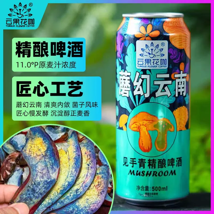 云南特产见手青精酿啤酒 500ml×6罐（厂家）