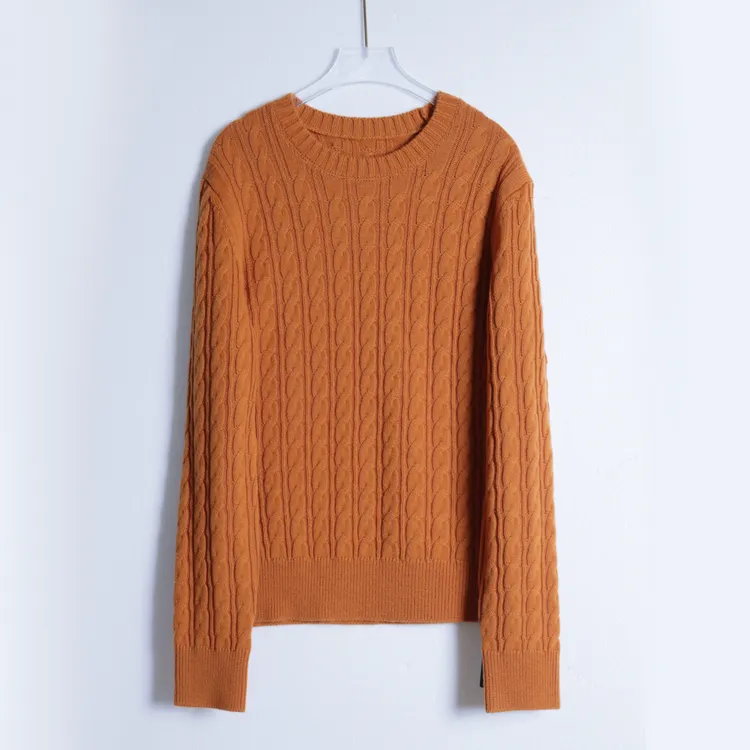 【可可专属】100%绵羊毛绞花毛衣9196