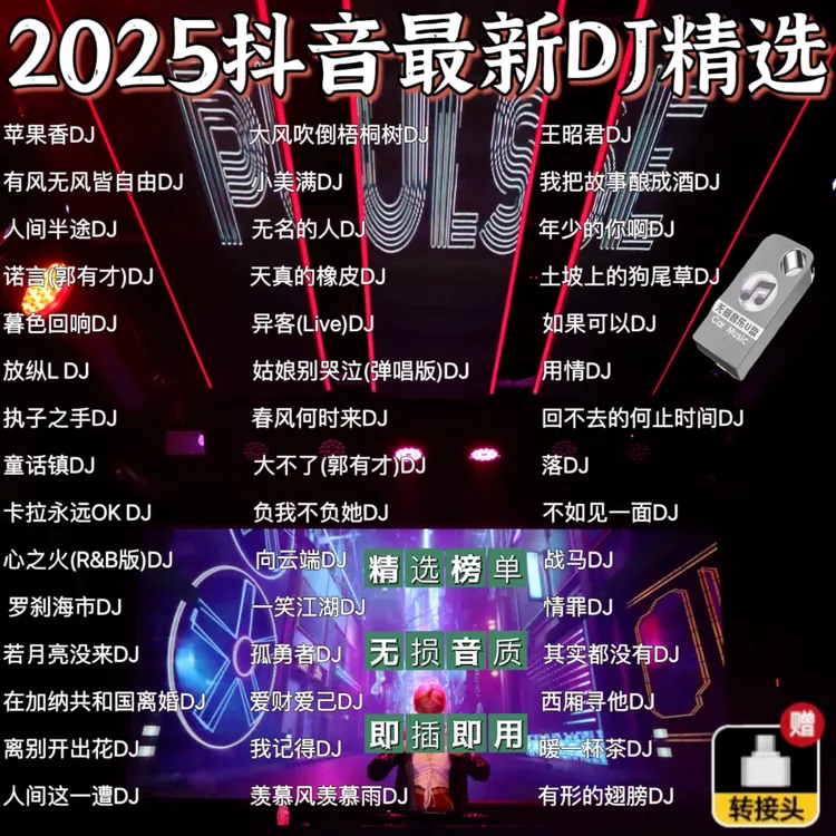  【完整带歌词】2025最新款劲爆dj【全新更新】2025抖音热门dj车载u盘