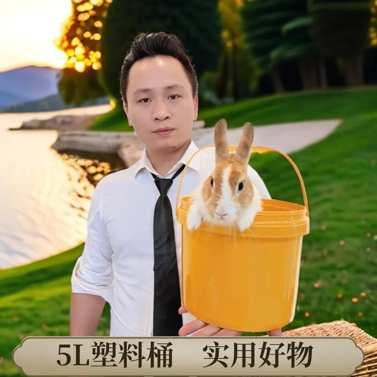 5L圆桶家用手提耐摔加厚桌面垃圾桶带盖塑料桶茶桌专用