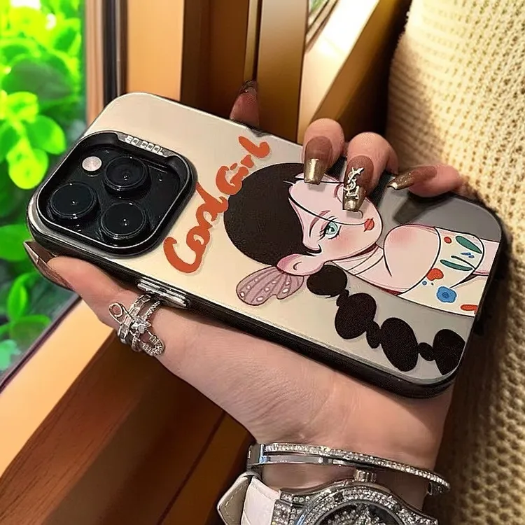 潮酷女孩适用于苹果16promax手机壳iphone15pro高级13磨砂11新14