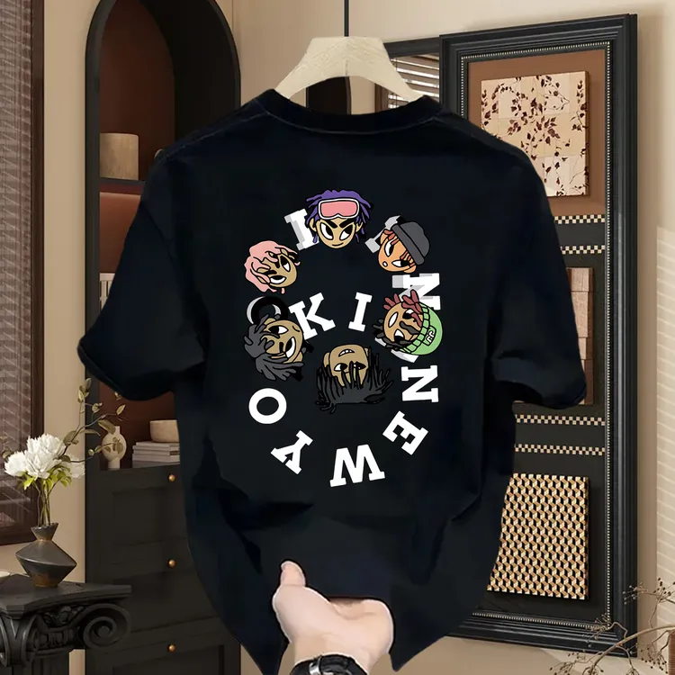 美式痞帅重磅纯棉短袖T恤青年男女款夏季ins潮牌街头宽松圆领上衣