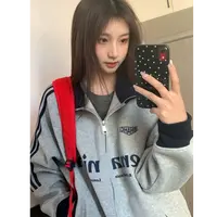 早秋高街风卫衣外套女美式休闲百搭韩版宽松开衫情侣款ins风上衣
