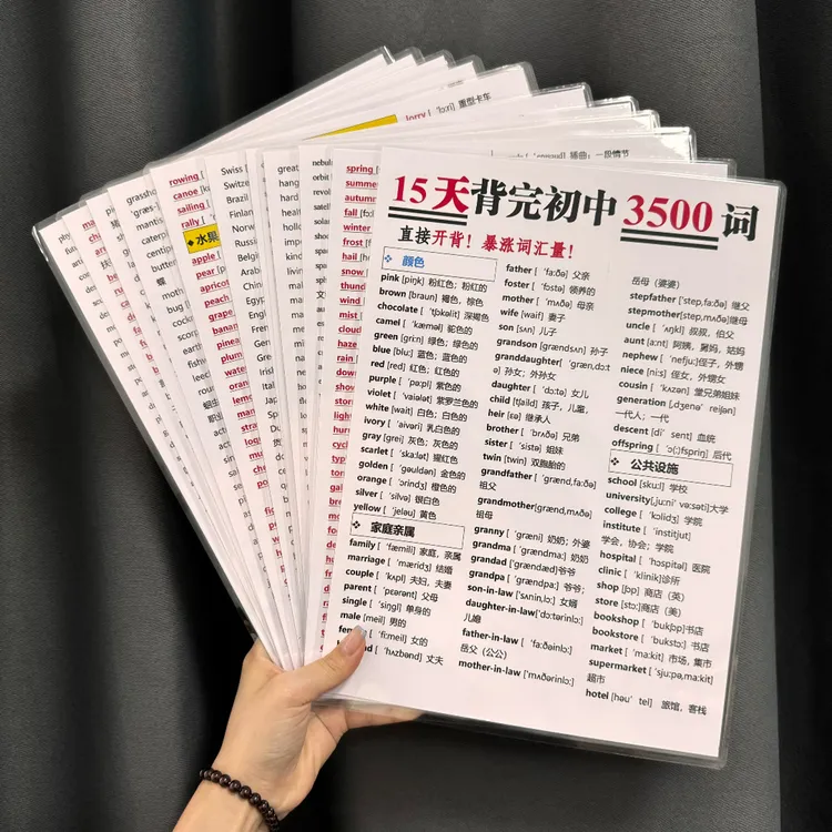初中英语单词常记3500个词汇背单词记忆英语方便孩子文创互动卡片商品图