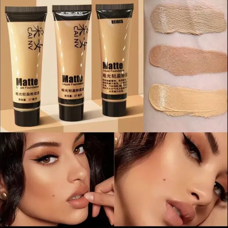 推荐欧美粉底液古铜色黄黑皮深肤色遮瑕膏修容遮瑕液小麦色调和液