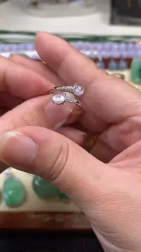 【闪购商品】翡翠戒指18K金镶嵌天然A货翡翠