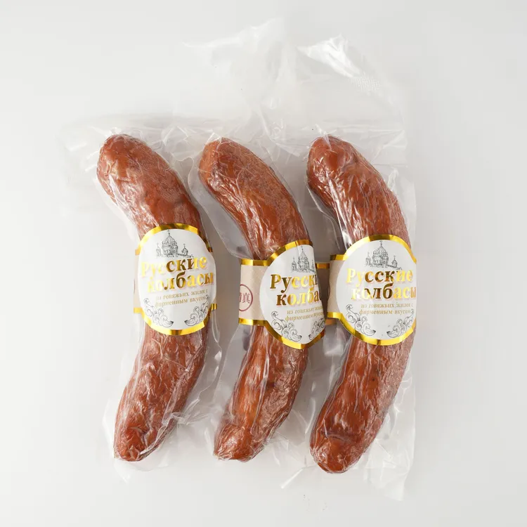 清真俄式风味牛筋肠果木熏烤开袋即食大粒肉筋