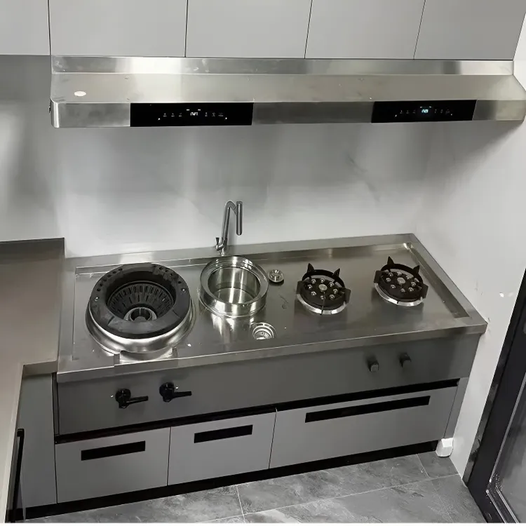 定制家宴猛火灶家用燃气灶单双灶橱柜一体别墅商用天然煤气液化气